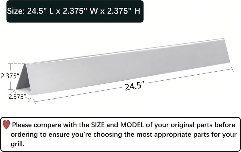 Leship Store 24.5" Flavorizer Bars Replace for Weber 7539 7540, Weber Genesis 300 Series, Genesis E-310 E-320 E-330 S310 S320 Grill (with Side-Mounted Control), Durable 304 Stainless Steel - Image 2